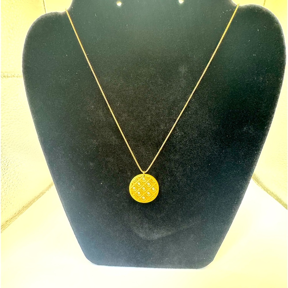 LULU DESIGNS MADRAS WITH 14K GOLD FILLED DIAMOND NECKLACE
